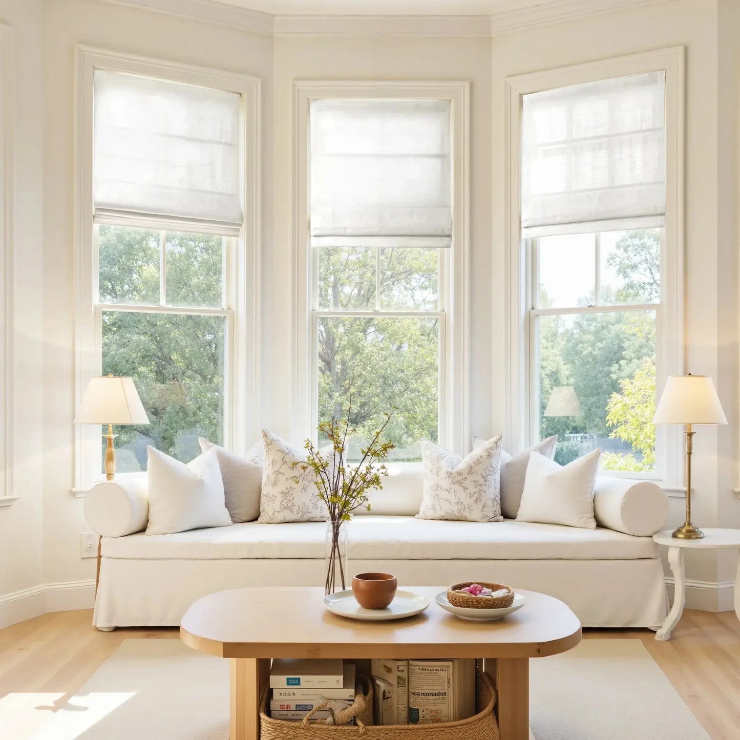 Furina Corded Roman Shades for Windows, Light Filtering and Heat Blocking Roman Blinds for Home Living Room Door Bedroom, Linen Textured