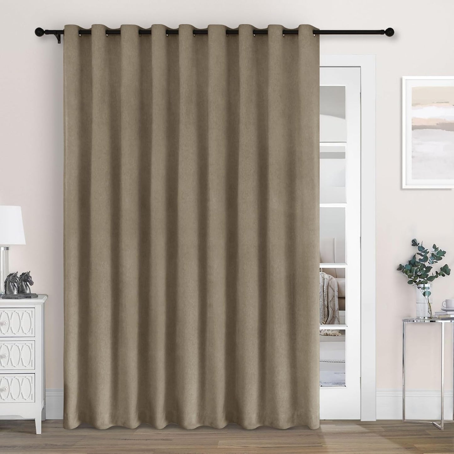Furina 5858 100% blackout chenille curtains, suitable for sliding door living room bedroom, luxury hotel home theater curtains