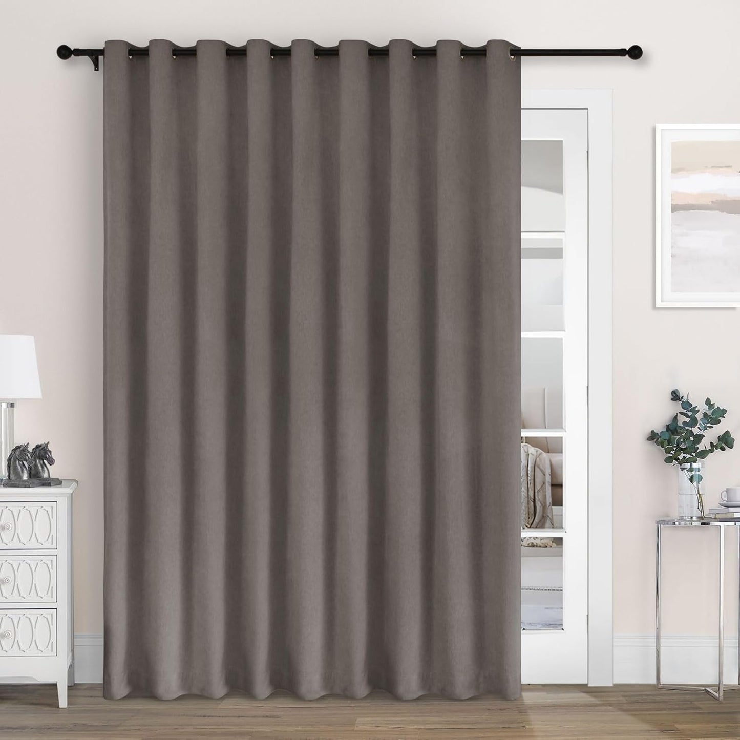Furina 5858 100% blackout chenille curtains, suitable for sliding door living room bedroom, luxury hotel home theater curtains