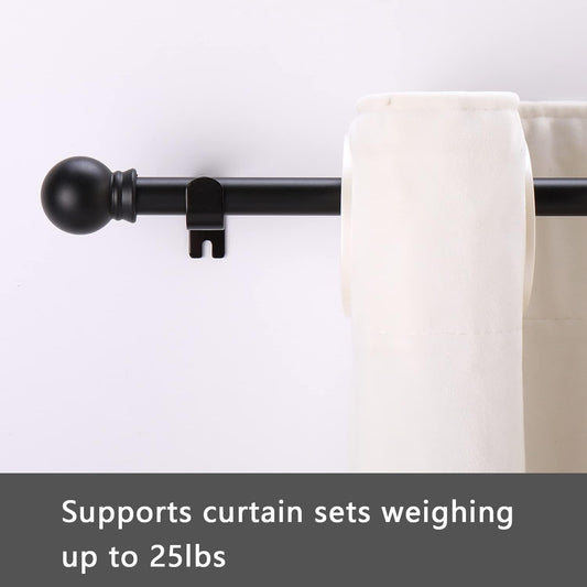 Furina Curtain Rods for windows  5/8 inch Decorative Curtain Rod Set, Matte Black And White Splicing Heavy Duty Metal Curtain Rod with Brackets