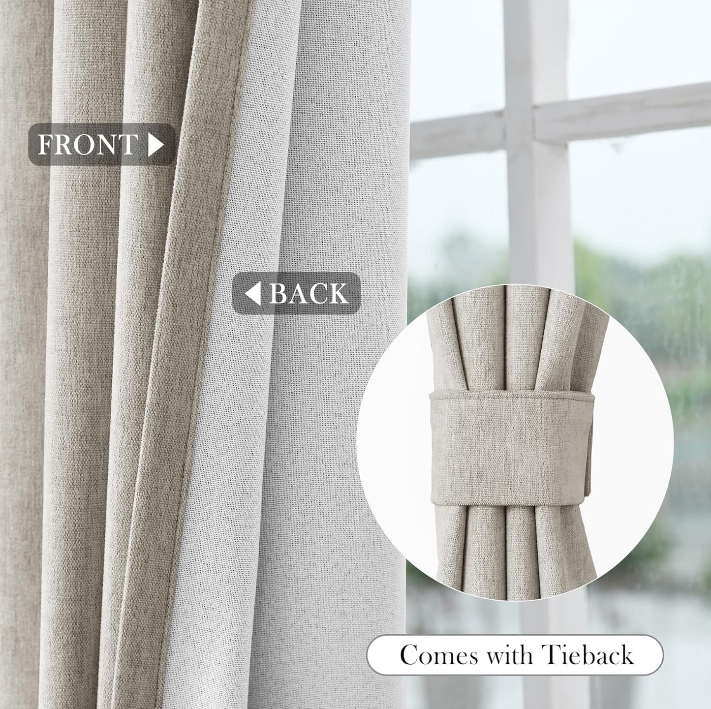 Furina 5858 100% blackout chenille curtains, suitable for sliding door living room bedroom, luxury hotel home theater curtains
