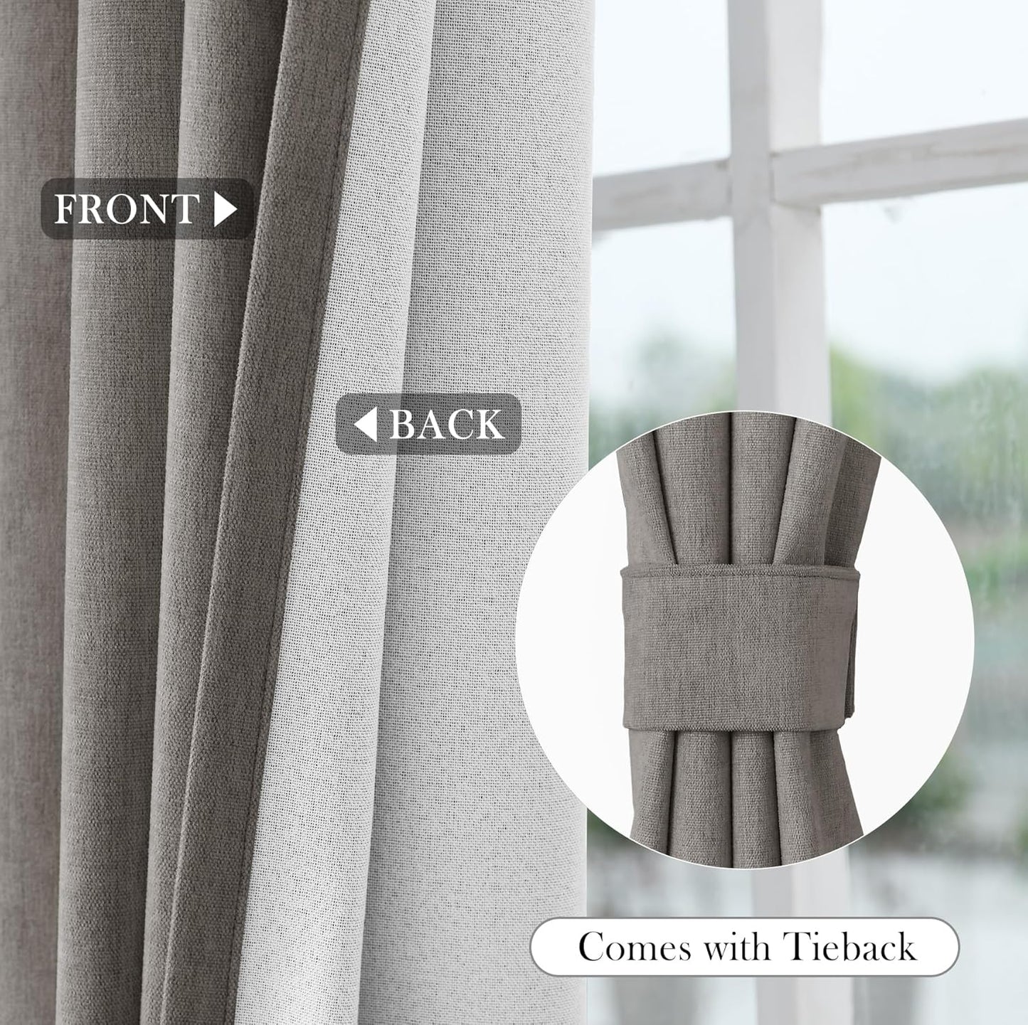 Furina 5858 100% blackout chenille curtains, suitable for sliding door living room bedroom, luxury hotel home theater curtains