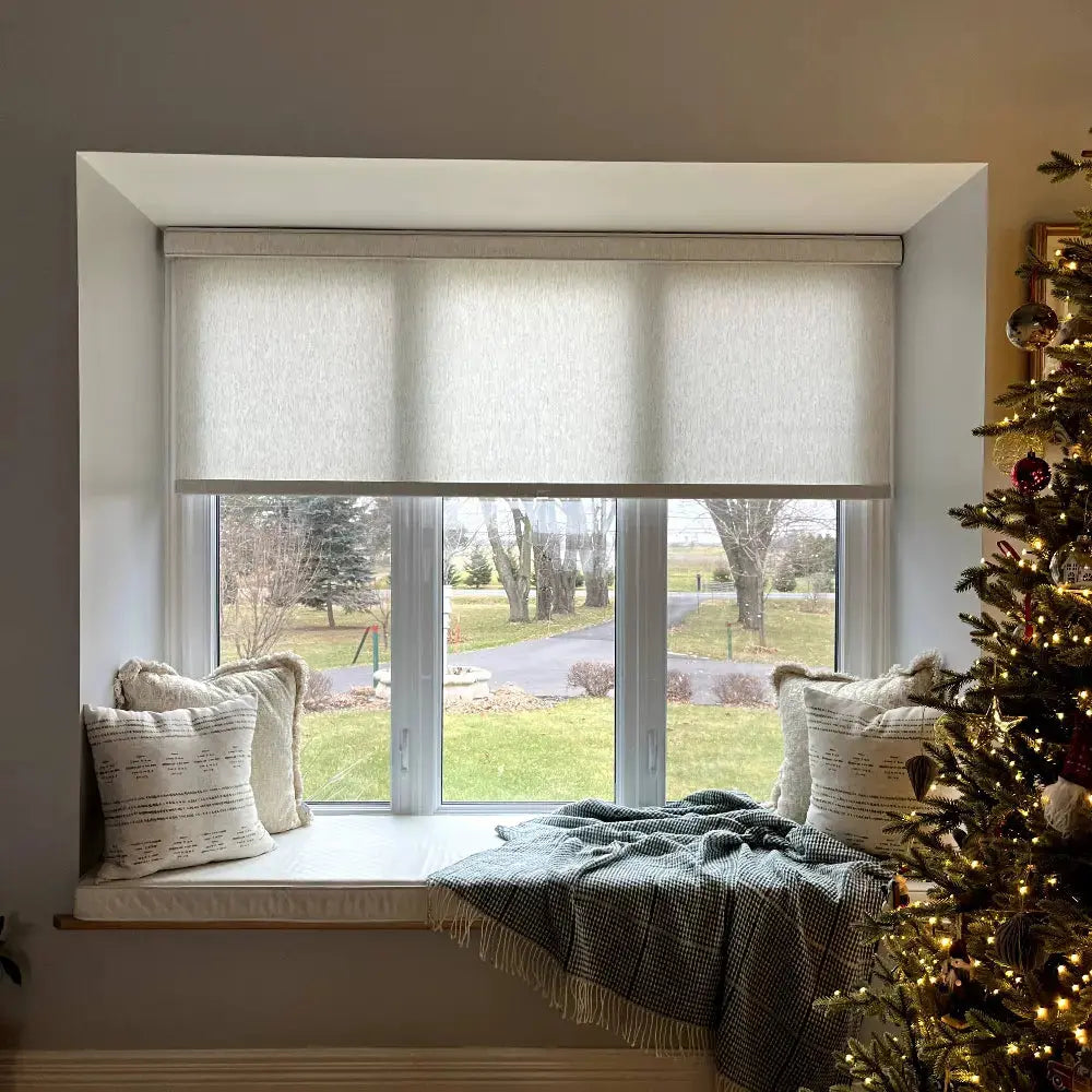 Furina Cordless Blackout Roller Shades   for Windows Room Darkening Rolled Up Shades with Spring System, UV Protection Window Shades Door Blinds for Home and Office