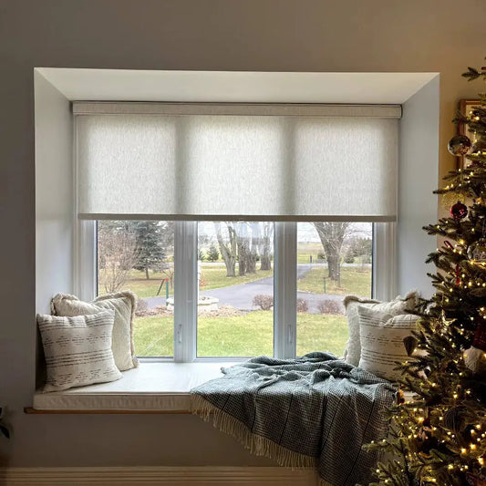 Furina Cordless Blackout Roller Shades   for Windows Room Darkening Rolled Up Shades with Spring System, UV Protection Window Shades Door Blinds for Home and Office