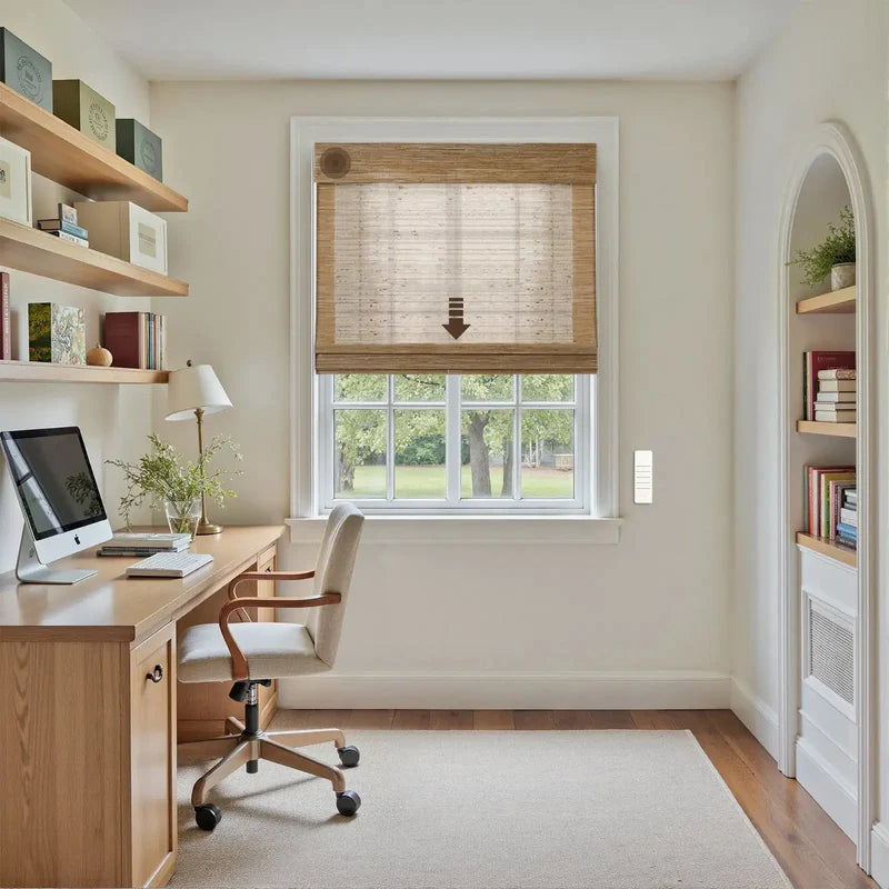 Motorized Window Woven Bamboo Shades