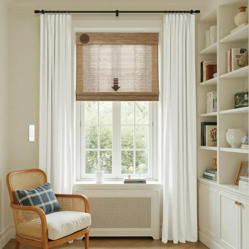 Motorized Window Woven Bamboo Shades